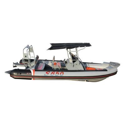 China Deep Water Entertainment 21feet RIB650 V Aluminum Fishing Boat Hypalon RIB Boat for sale