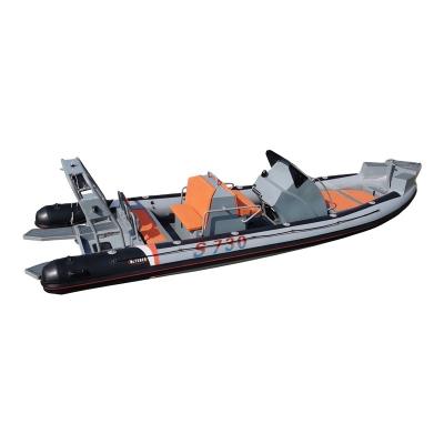 China Rigid Deep Water Entertainment 24feet Aluminum RIB760 V Fishing Boat for sale