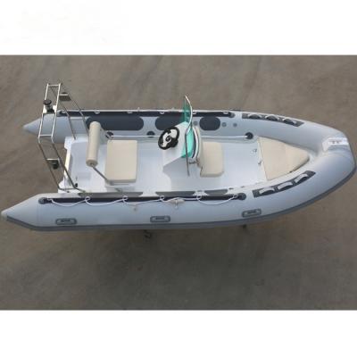 China Fiberglass 14.1 Feet RIB430 Fiberglass Speed ​​Boat Hypalon Rigid Inflatable Boat for sale