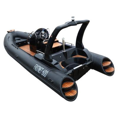 China 19feet RIB580 ORCA Hypalon Boat Rubber Fiberglass Inflatable Boat Speed ​​Boat for sale