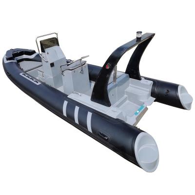 China Fiberglass 19 Feet RIB580 Fiberglass Boat Rigid Inflatable Fishing Boat Sailing Boat for sale