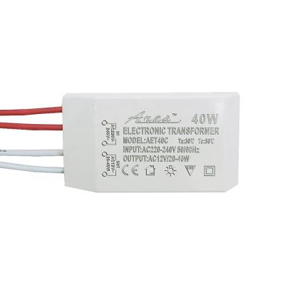 China Electronic Power 220V 40W Transformer AC220V-240V To AC 12V Power Supply For Halogen G4 Crystal Lamp Beads Quartz Lamp for sale