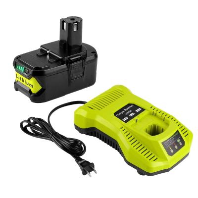 China Power Tools P108 18V 5.0Ah ONE+ Plus Compact Lithium Ion Battery for Ryobi and P117 Charger Upgrade Combo Kit for sale