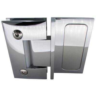 China Easy Installation Shower Cabin 52*90mm 180 Degree Smooth Exterior Wall To Glass Brass Clad Hinge for sale