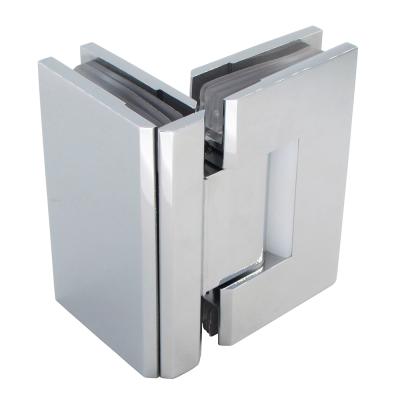 China 90 Degree Spring Glass Hinge Glass Door Hardware Shower Cubicle Shower Door Solid Brass for sale