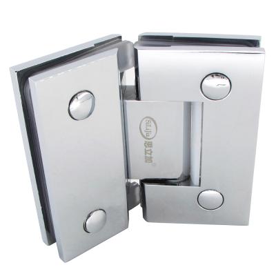 China Easy Installation 52*90mm Double Action Spring Inset 135 Degree Shower Room Glass To Glass Door Brass Hinge for sale