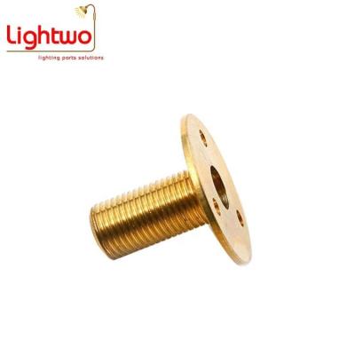 China For Lamps Customized Brass T Nipple Threading Brass Tube Connection Threading Part for sale