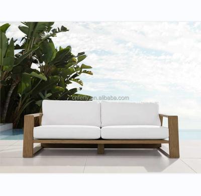 China 2022 New Arrival Contemporary Teak Outdoor Furniture Patio Garden Sofa Set Solid Wood Furniture Teak Wood Sofa for sale