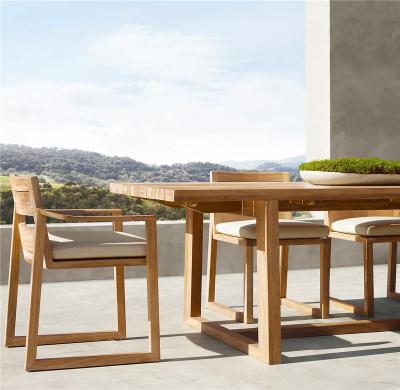 China Contemporary Dining Furniture Set Luxury Wood Garden Furniture Large Teak Solid Wood Dining Table With 6 Chairs for sale