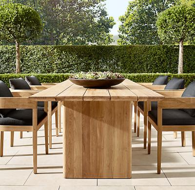 China Contemporary Dining Furniture Set Luxury Wood Garden Furniture Large Teak Solid Wood Dining Table With 8 Chairs for sale