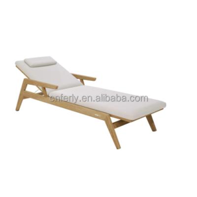 China Modern Luxury Outdoor Lounge Chair Rattan Sun Bed Furniture Teak Furniture for sale