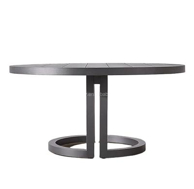 China Cast aluminum furniture semicircles aluminum dining table contemporary outdoor table handcrafted round table for sale