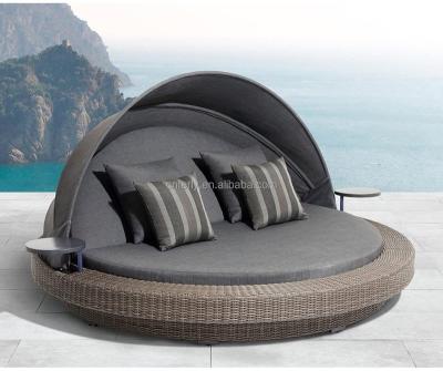 China Contemporary Modern All Weather Wicker Garden Furniture Rattan Outdoor Patio Garden Daybed for sale