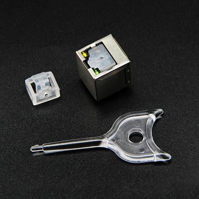 China 100% Virgin PP Raw Material Clear Plastic RJ45 Ethernet Port Lock with Key for Data Protection, Dustproof for sale