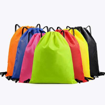 China High Quality Eco-friendly Polyester Drawstring Sports Backpack Gym Waterproof Custom Logo Promotional Fitness Drawstring Bags for sale