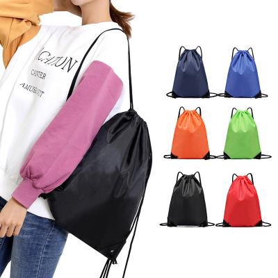 China Eco-friendly original cheap custom suction shopping bag polyester factory promotional drawstring bag string for sale