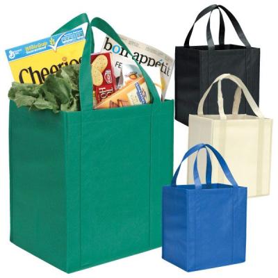 China Multi Color Heavy Duty Reusable Recycled Grocery Store Custom Printed Super Strong Reinforced Non Woven Handle Shopping Bag for sale