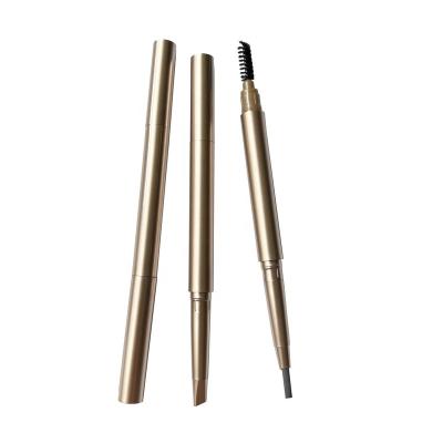 China Waterproof For Eyebrow Pencil Thick Professional Eyebrow Pencil 4 Main Forks Eyebrow Pencil - Black Brown Container With Brush for sale