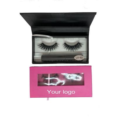 China Custom vegan 3d 8d 25mm thick faux mink free cruelty logo magnetic eyelashes magnet lashes kit anchor set seller with liner eyeliner for sale