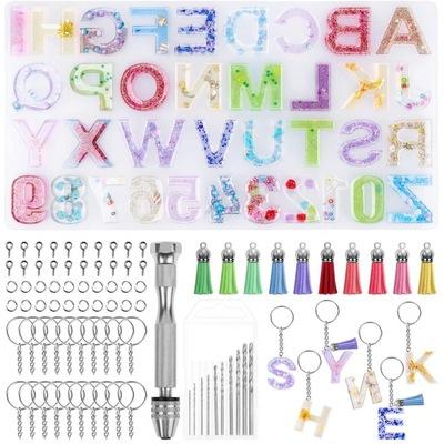 China Viable Silicone Resin Molds Letter Number Epoxy Molds Key Chain Resin Jewelry Molds For Key Chain Tassels To Make House Number for sale