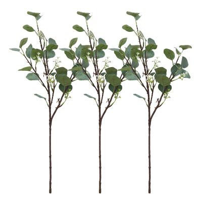 China Wholesale Hot Sale Wedding Home Decor Artificial Eucalyptus Leaves For Home Decor Eucalyptus Leaves With Flower For Wedding Decor for sale