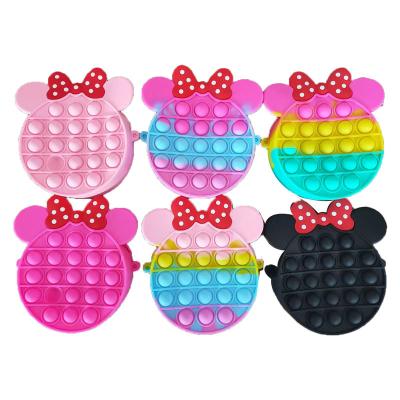 China New Bubble Push Noise Colorful Bag Bag Eco-friendly Silicone Material Cartoon Rat Killing Pioneer Sensory Restless Person Toys for sale