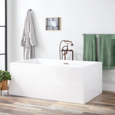 China Freestanding Custom Artificial Stone Indoor Square Tubs Good Quality Freestanding Bathtub for sale