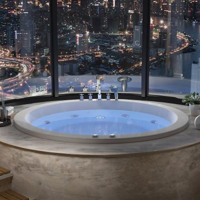 China 2022 New Arrival Modern Enclosed Round Shaped Free Standing Massage Bathtub Stone Bathtub Tubs For Bathroom for sale