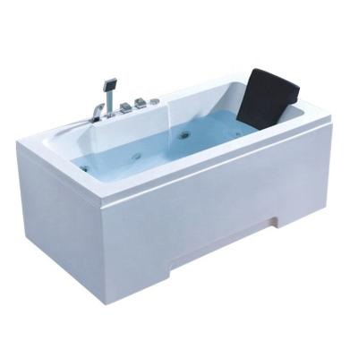 China Modern White Rectangle Massage Bathtub Outdoor Freestanding Acrylic Bathtub With Spa for sale