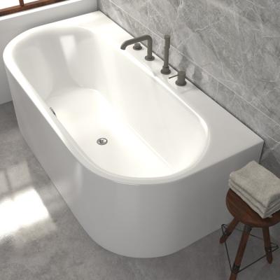 China Simple skirt color fashion and simplicity solid surface bathroom custom acrylic soaking bathtub for sale