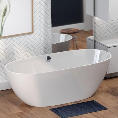 China Eco-friendly White Finish Artificial Stone Standing Bath Stone Solid Stone Bathtub Acrylic Bathtub for sale