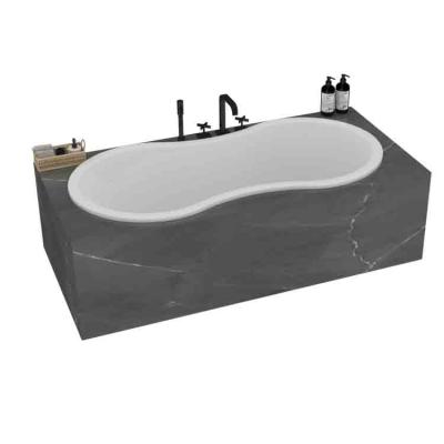 China Free Standing Solid Outdoor Comfortable Whirlpool Massage Bathtub Modern Acrylic Bathtub for sale