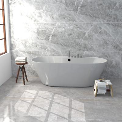 China Stone Free Standing Traditional White Oval Artificial Bathtub Free Standing Soaking Tubs for sale