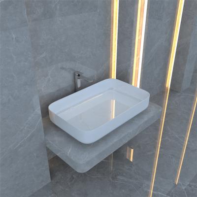 China Modern Luxury Lavabo Luxury Artificial Marble White Bathroom Basin Basin Wash Basin for sale