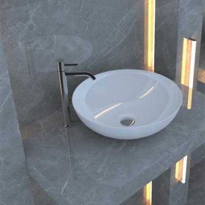 China Modern luxury white modern style washbasin bathroom artificial marble sinks for sale