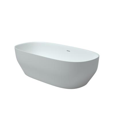 China Factory Free Supply 1.8m Long Fashion Elliptical Freestanding Artificial Marble Bathtub for sale