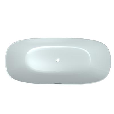 China Customizable Freestanding Oval 160*80 Freestanding Designed Artificial Marble Single Bathtub for sale