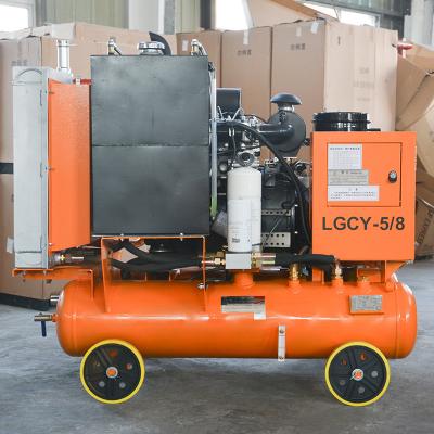 China Construction worksÂ   LGY-5/8 electric shift screw air compressor in mine site with rock drill, pneumatic pick, pneumatic drill compressor for sale