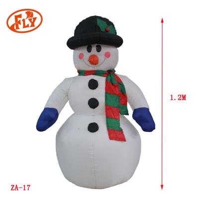 China Polyester Fabrics 1.2M High Quality Christmas Outdoor Inflatable Snowman Air Blown Yard Decoration for sale