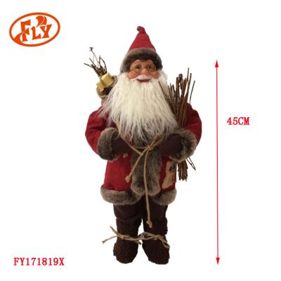 China Christamas Home Decoration 45CM Santa Claus With Branch Make It Standing Christmas Ornaments for sale