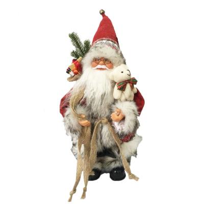 China 2020 Christamas Home Decoration New Arrival Best Sales 12inch 30cm Cloth Christmas Santa Claus Red Decoration For New Year for sale