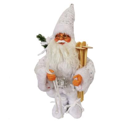 China Christamas Home Decoration 30cm Christmas Holding Santa Claus Ornament Custom Cloth Items Holiday Festival Decoration Figurine Collection for sale