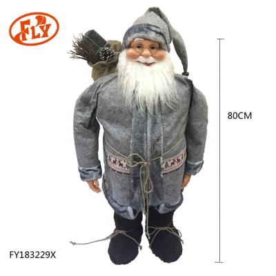 China 80cm Plush Snow White Mustache Gray Robe Cute Bodysuit Santa Claus With Gift Big And Festival Stuff 32 For Home Decoration for sale