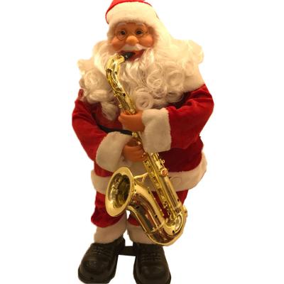 China Christamas Home Decoration Moving Santa Clause Electrical Santa Singing Santa With Saxophone for sale