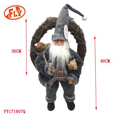 China Wholesale Plush Santa Claus Wreath Stuffed Christmas Decoration 2018 Home Decor Christamas for sale