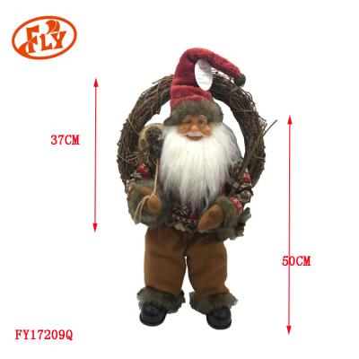 China Hot-selling Christmas Advent Decorative Wreath With Moving and Singning Santa Claus Christamas home decoration for sale