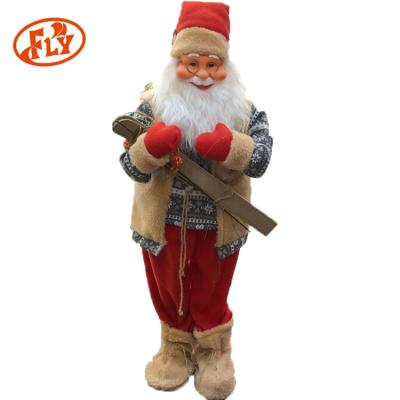 China Brand 90cm Fuye Home Decor Mobile Christamas And Santa Claus Singing Gift Bag With Plush Gloves And for sale