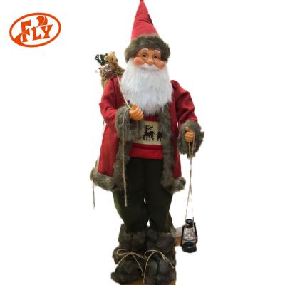 China Christamas Home Decor Christmas Gift Adjust Santa Claus With Plush Cloth And Loud Burlap Musical Sack for sale