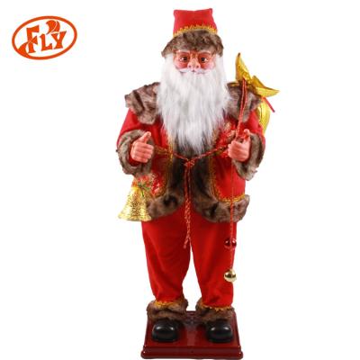 China Hot Sales Fabric 1.3M Big Moving And Singing Santa Claus Balls With Bells And Color for sale