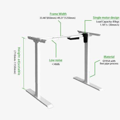 China Adjustable (height) variety of styles simple moror ergonomic desk standing frame for sale